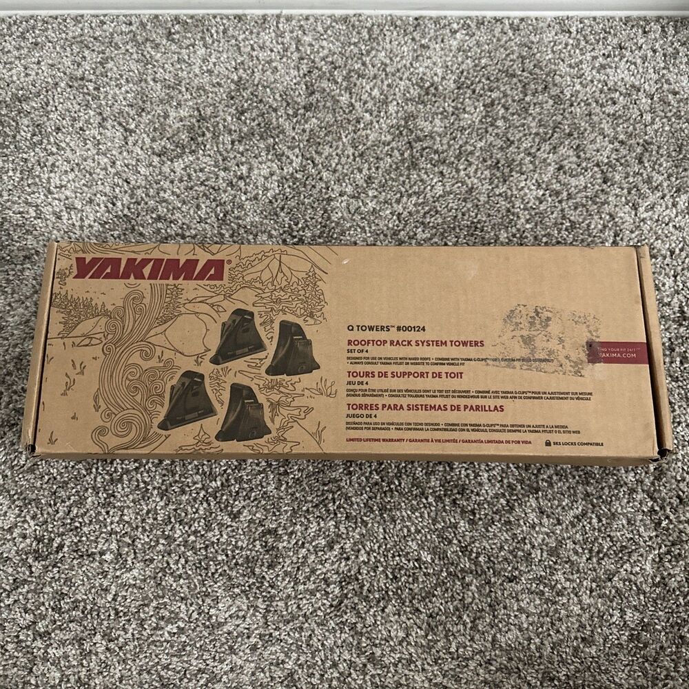 Yakima Q Towers Rooftop Rack System Towers, Set of 4 P/N #00124; New In Box